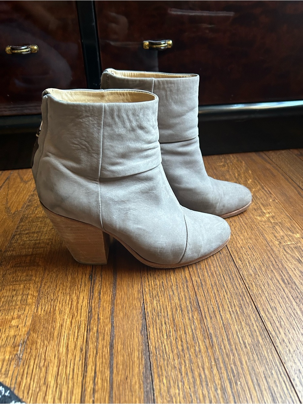 rag & bone grey Suede Ankle Booties